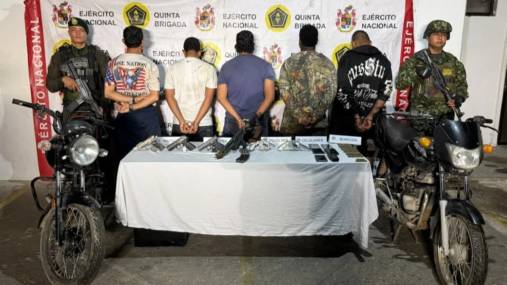 Cinco presuntos integrantes del GAO Clan del Golfo fueron capturados en Puerto Wilches.