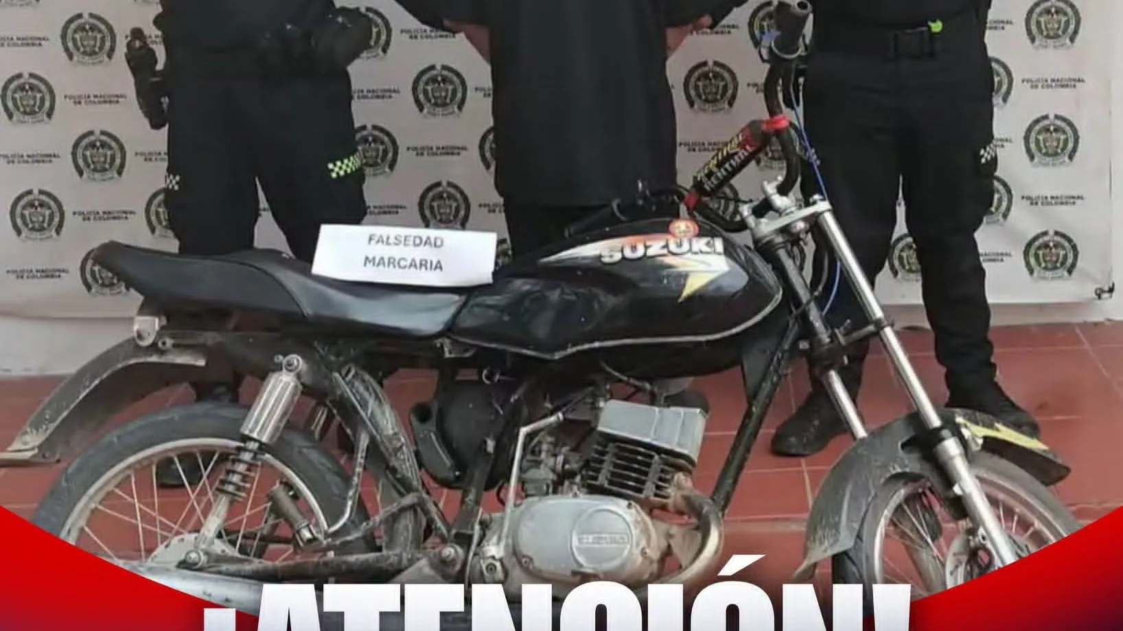 Capturan a un ciudadano en Huila, por presunta falsedad marcaria en una motocicleta