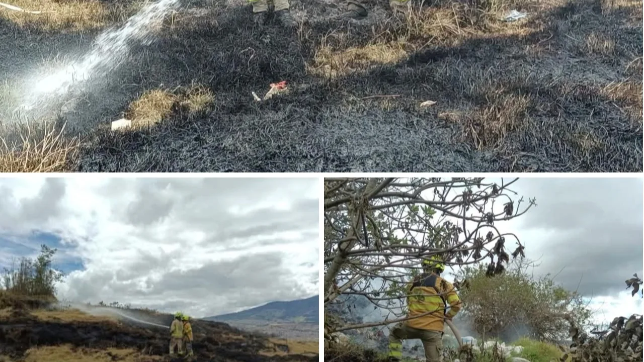 Pasto enfrentó doble emergencia por incendios forestales este jueves