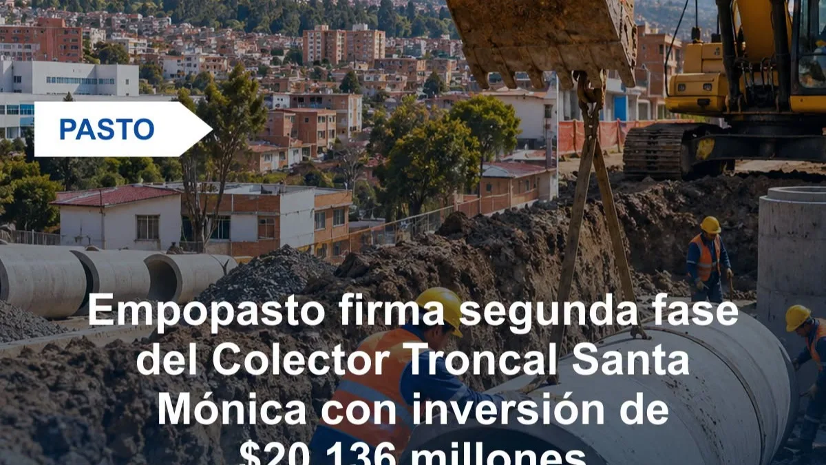 Pasto inicia segunda fase del Colector Troncal Santa Mónica con inversión superior a $20.0
