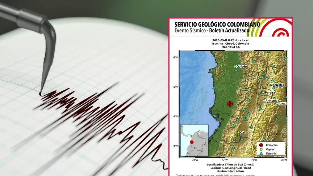 Temblor de magnitud 4,1 sacudió a Colombia este viernes