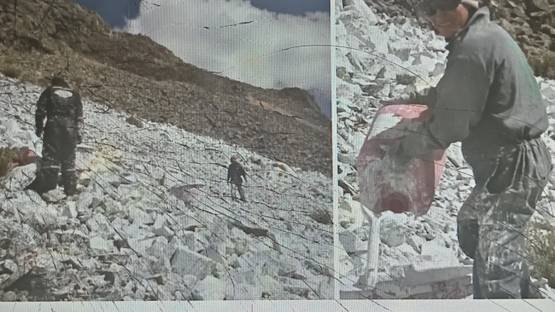 En 2010 cuatro obreros peruanos pintaron el blanco la Cumbre de la montaña de casi 5000 me