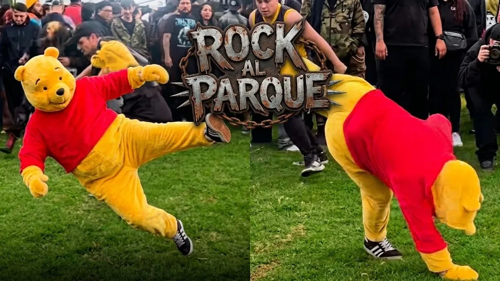 Winnie Pooh sorprendió en el pogo de Rock al Parque 2026 y desató una ola de bromas en red