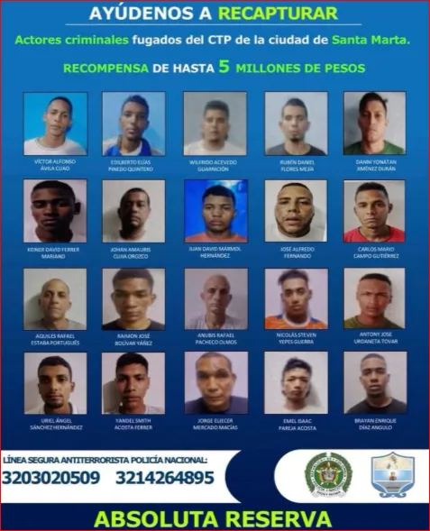 Fuga de presos en Santa Marta
