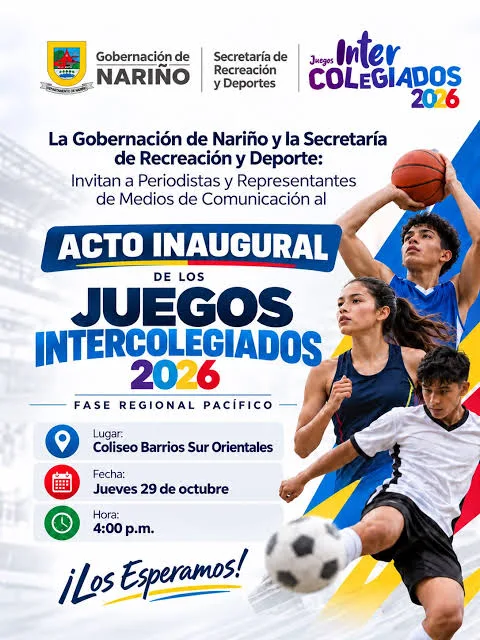 Deportistas escolares de Nariño, Cauca, Valle del Cauca y Chocó compiten en Pasto por un cupo a la final nacional de los Juegos Intercolegiados.