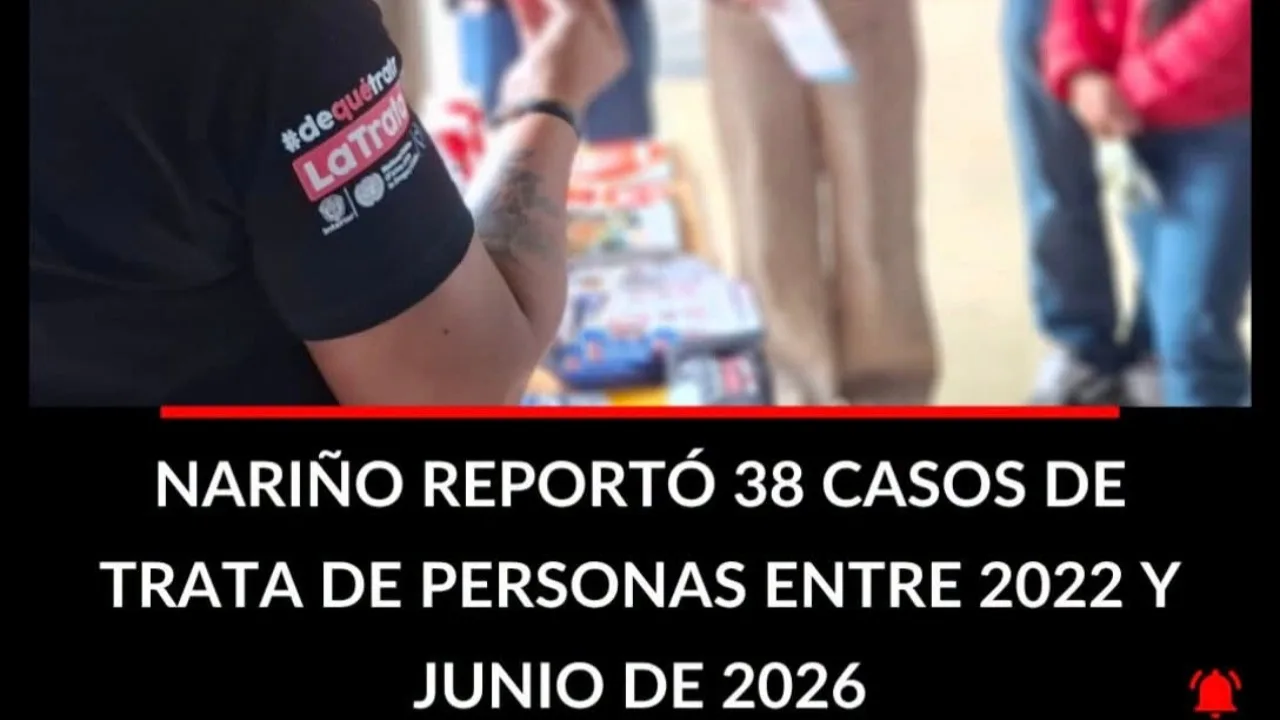 Nariño registró 38 casos de trata de personas entre 2022 y 2026
