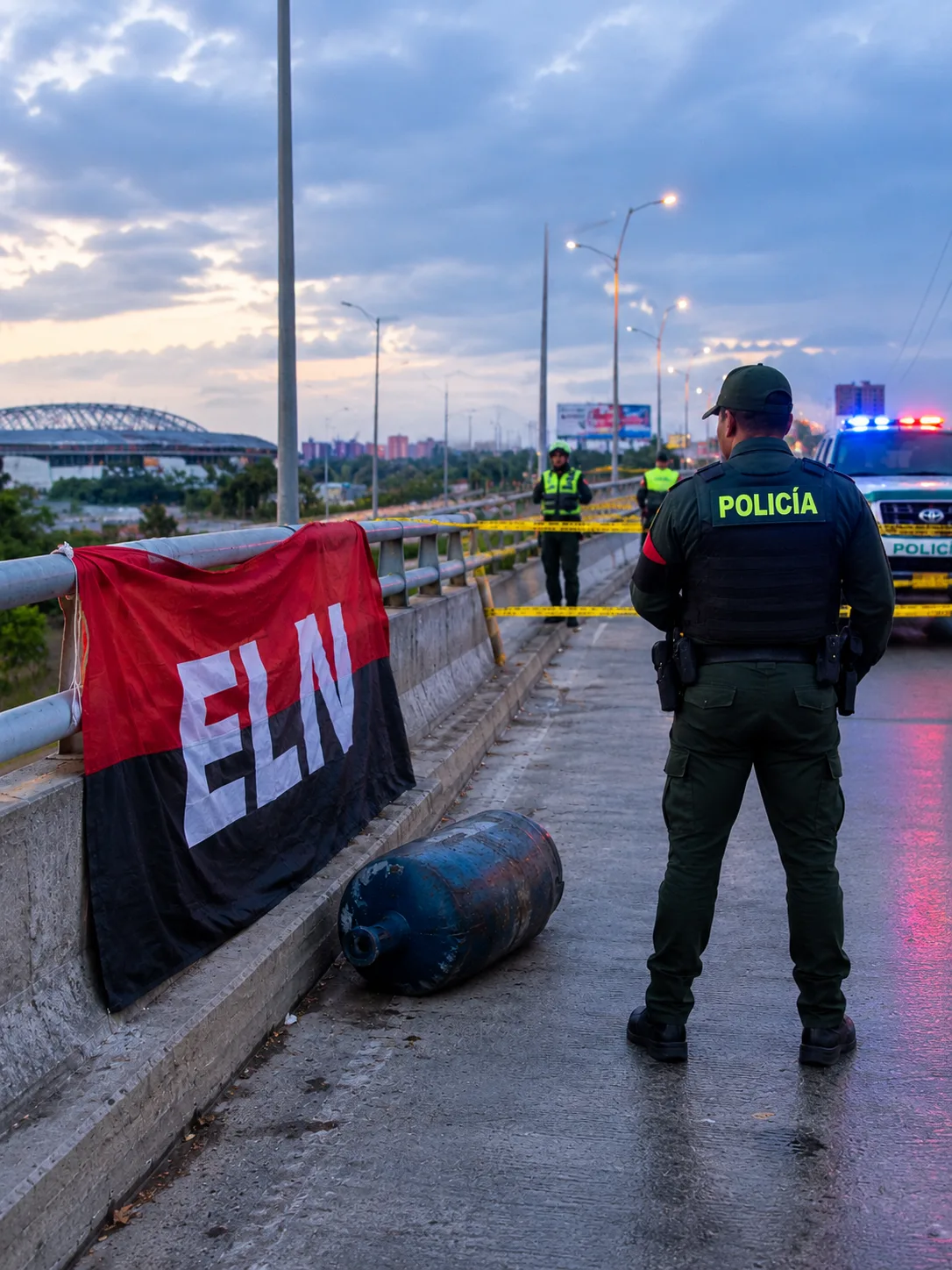 Tension en Barranquilla: Cerraron una vía tras allazgo de bandera del ELN y un cilindro