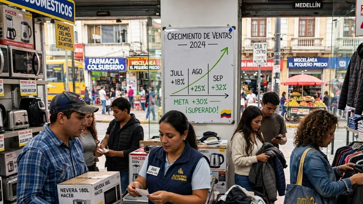 Ventas del comercio minorista en Colombia crecieron 7,3% en agosto