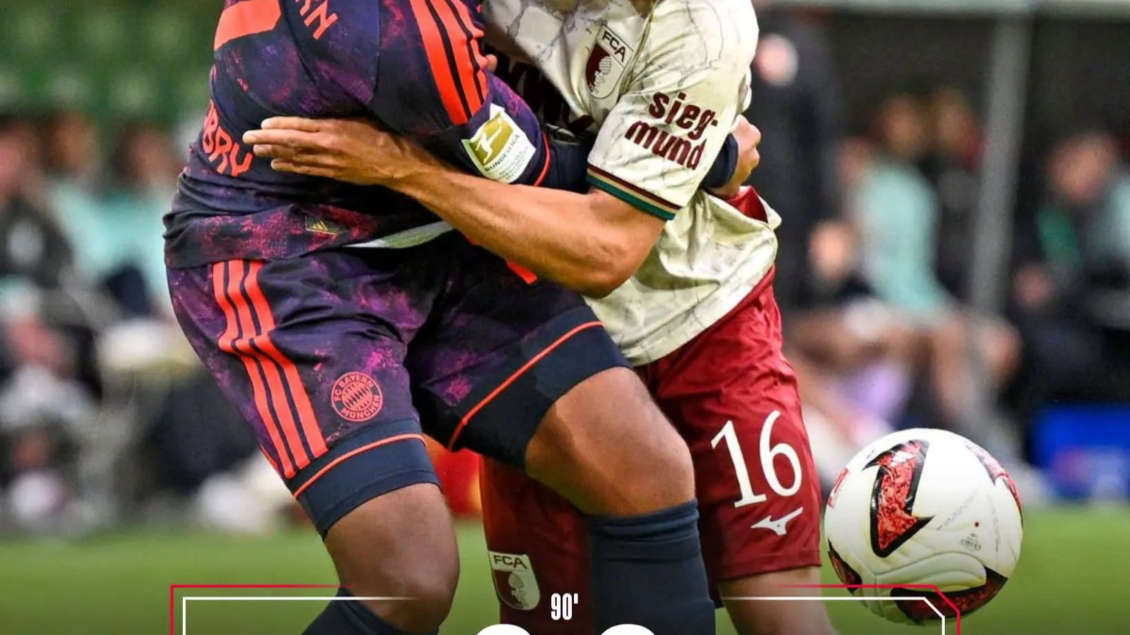 Bayern Múnich empató 2-2 ante el Augsburgo y perdió la oportunidad de alcanzar el liderato