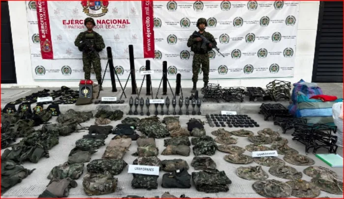 Ejército halló depósito ilegal de armas