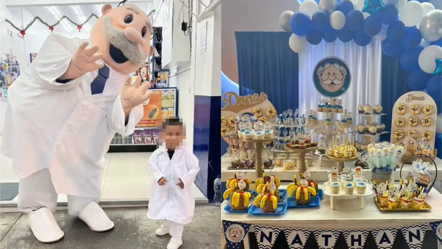 Niño festeja su primer cumpleaños disfrazado del Doctor Simi y causa furor en redes