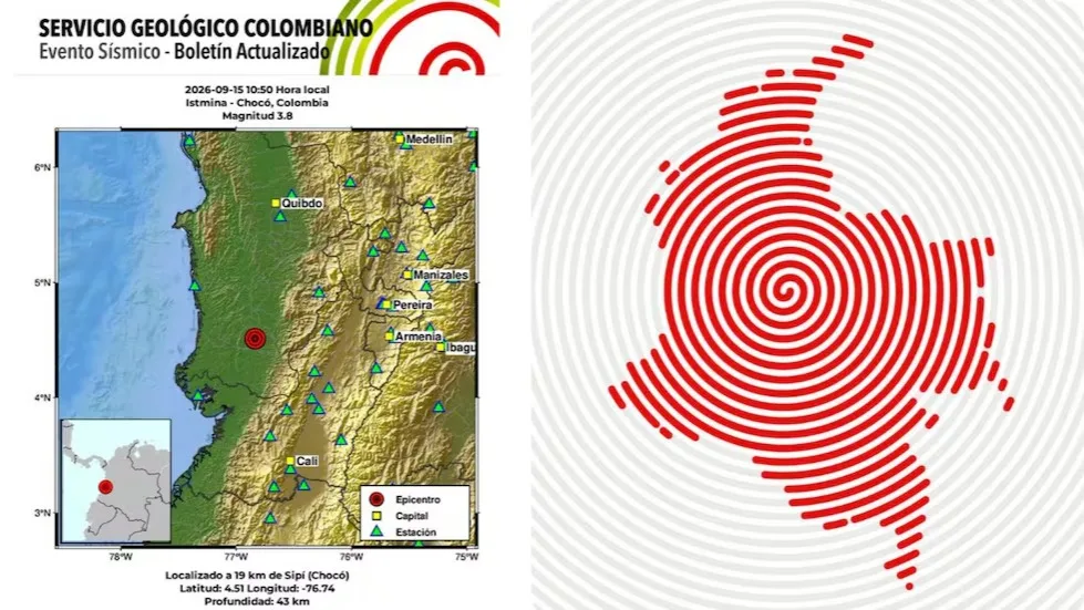 Un sismo de magnitud 3.8 sacude el litoral pacífico colombiano en Chocó