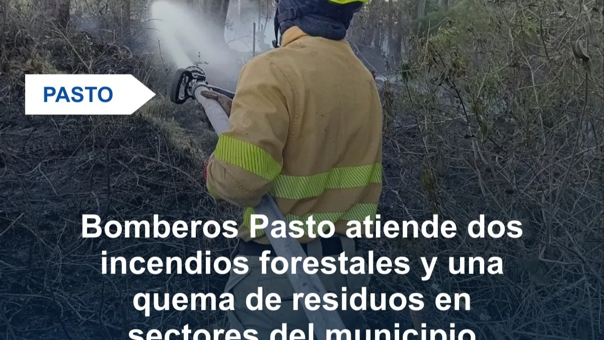 Bomberos de Pasto atienden dos incendios forestales y una quema de residuos en pasto