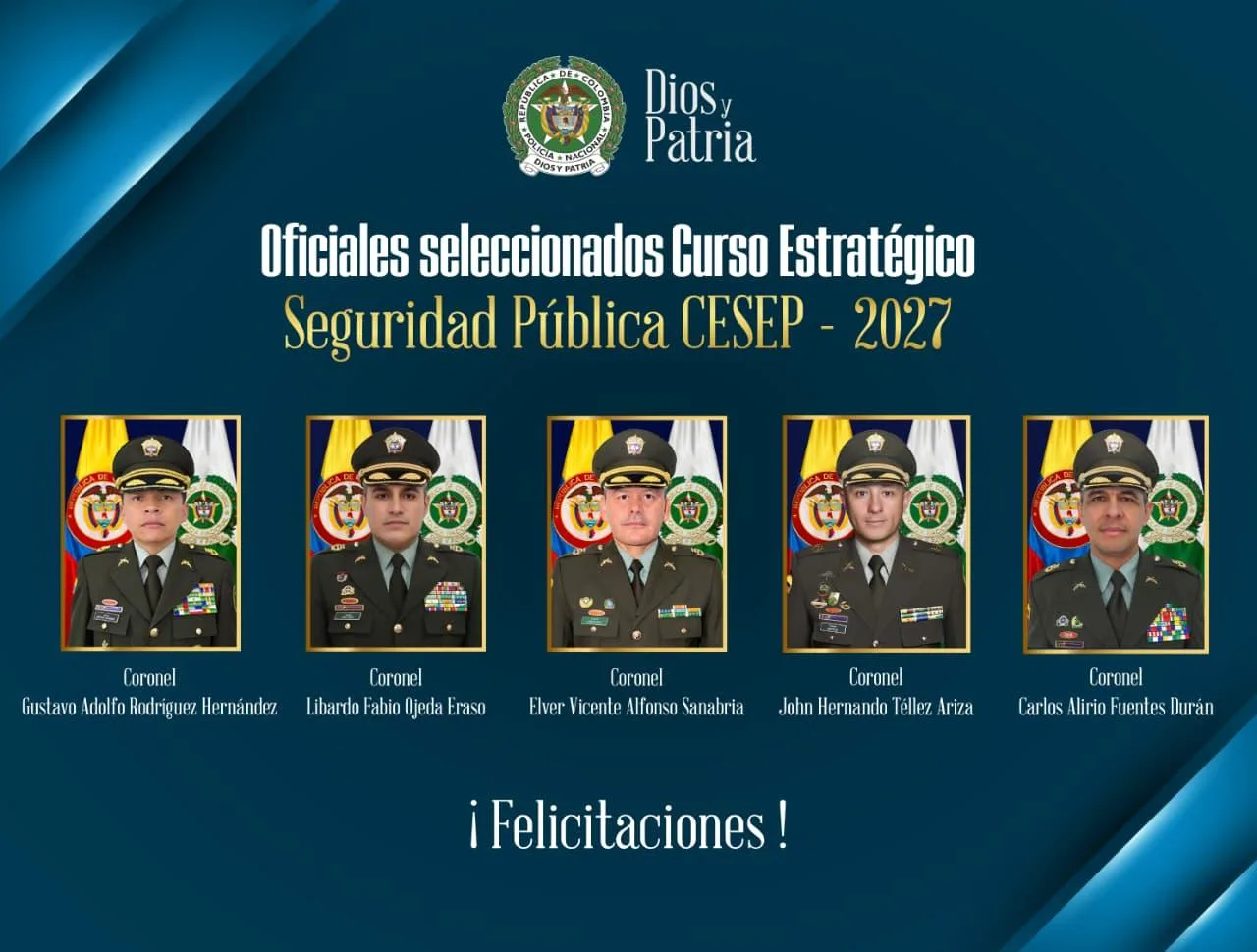 Policía Nacional selecciona 5 coroneles para curso de asecenso