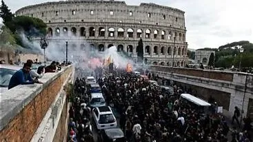 Italia vive una jornada de protestas por el alto costo de vida y el gasto militar