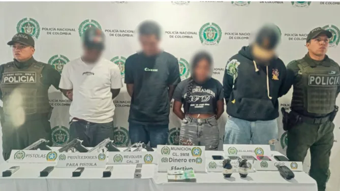 Cuatro capturados en Ancuya fueron capturados con armas de fuego, granadas y municiones