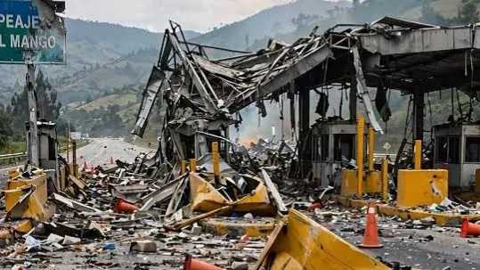 Cauca: un carro bomba destruyó un peaje en la vía Panamericana