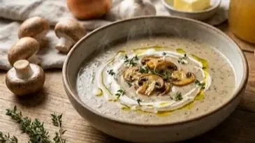 Crema de champiñones casera, suave y cremosa: sabor y calidez en cada cucharada