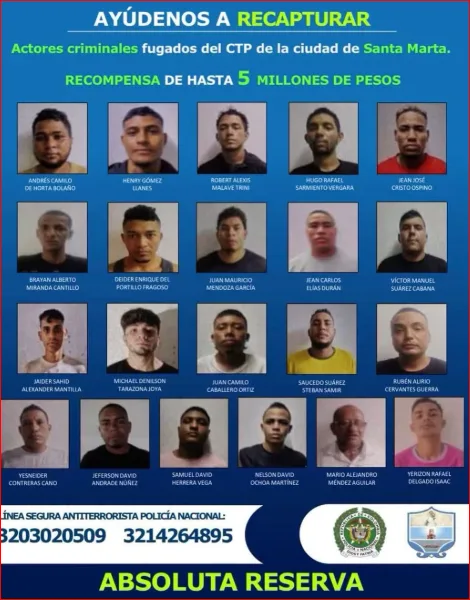 Fuga pressos en Santa Marta