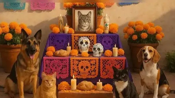Lo que no debe faltar en el altar u ofrenda de Día de Muertos para tus mascotas