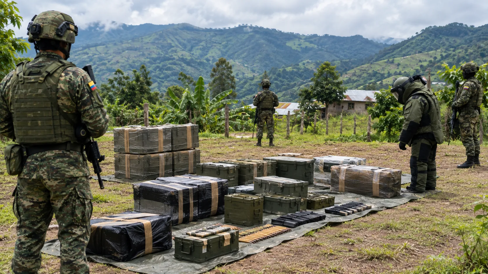 Ejército incauta más de 2.400 cartuchos y 16 granadas en zona rural de Nariño