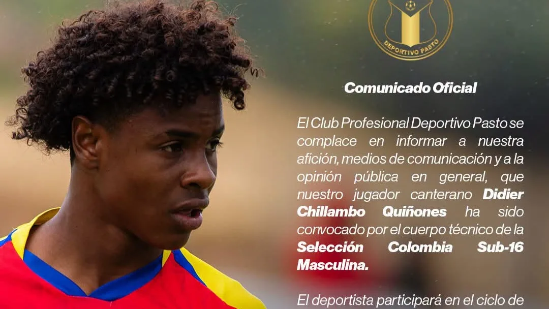 Didier Chillambo Quiñones, el tumaqueño convocado a Selección Colombia Sub-16