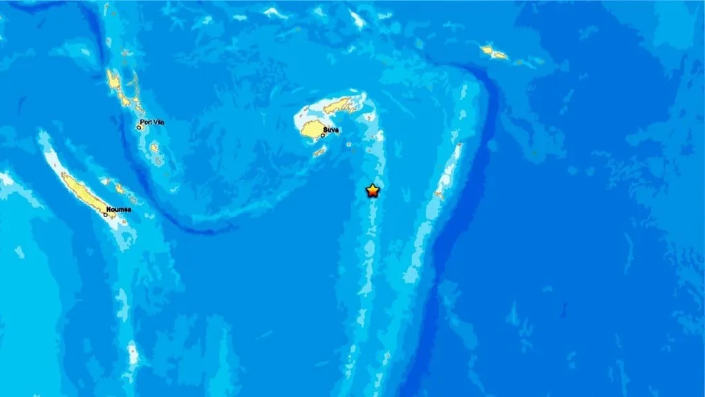Sismo de magnitud 5.9 se registró en el Océano Pacífico cerca de Fiyi
