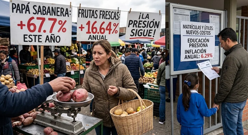 Alimentos y educación presionan el bolsillo: la inflación anual en Colombia escala al 6,29