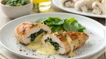 Pechuga rellena de espinacas y queso