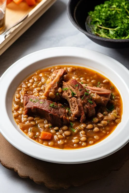 RECETA LENTEJAS CON COSTILLAS DE CERDO