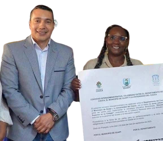 Octavio Guzmán y Milena Grueso, gobernador y alcaldesa.