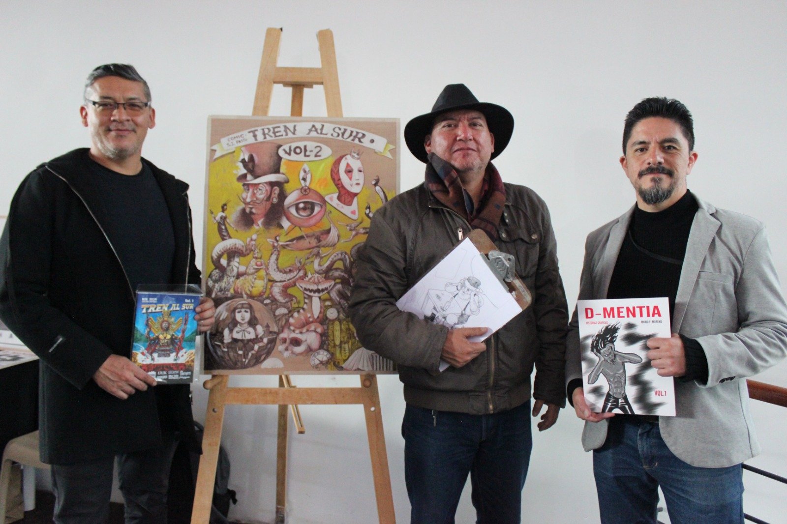 Productores del cómic, Daniel Castillo, Mario Moreno y Román Ramírez.