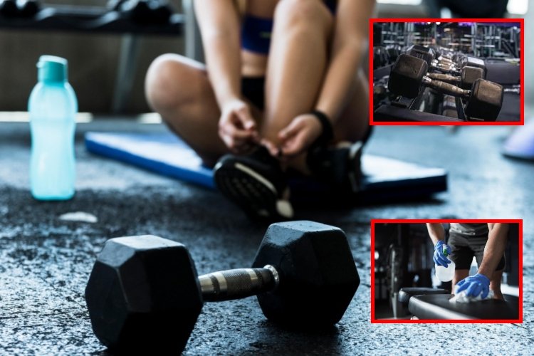 El gimnasio está lleno de gérmenes, pero la gente sigue entrenando