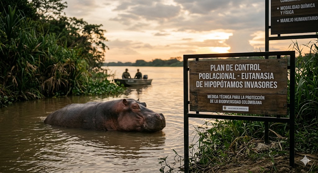 Eutanasia de hipopótamos en Colombia