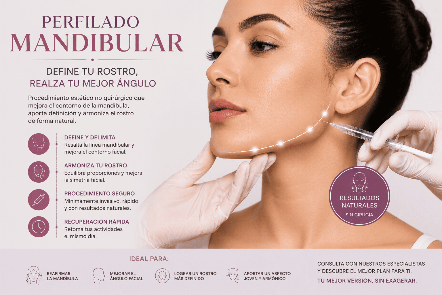 El perfilado mandibular se posiciona como uno de los procedimientos estéticos más solicitados en 2026 debido a su capacidad para mejorar la definición del rostro sin necesidad de cirugía. Esta técnica busca resaltar el contorno mandibular y equilibrar las proporciones faciales mediante tratamientos mínimamente invasivos con resultados naturales.