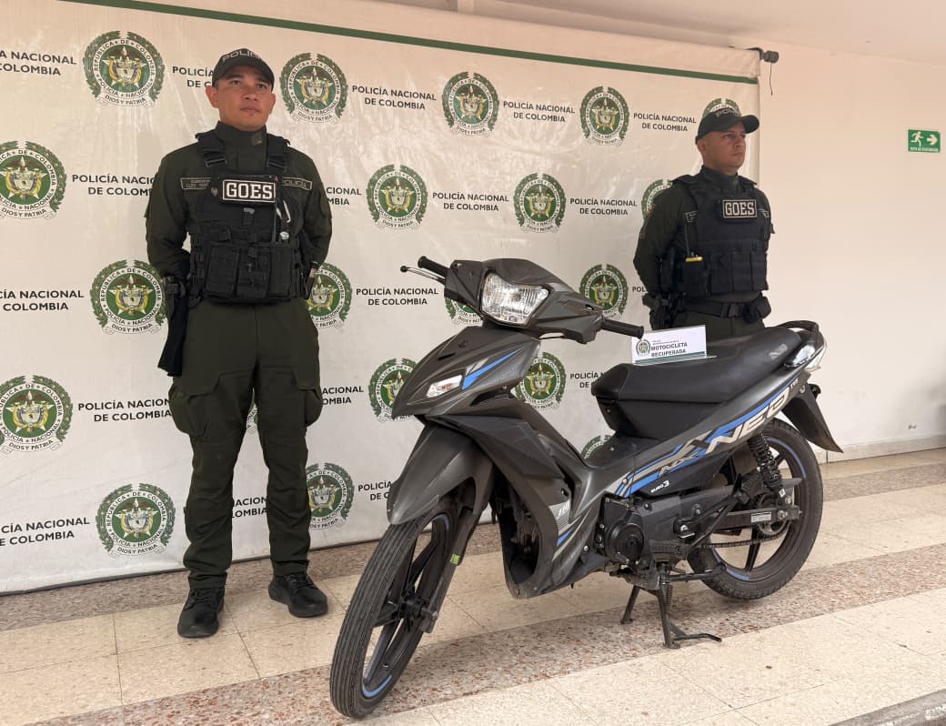 RECUPERAN MOTOCICLETA HURTADA EN NEIVA